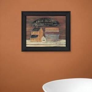 Hot Bath 4 Black Framed Print Bathroom Wall Art