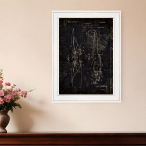 Airplane Patent II 1 White Framed Print Wall Art