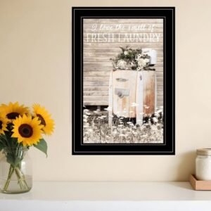 Fresh Laundry 2 Black Framed Print Bathroom Wall Art
