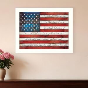 Pledge of Allegiance 4 White Framed Print Wall Art