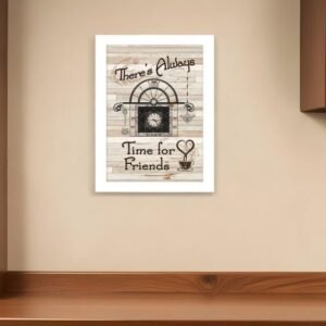 Time for Friends 4 White Framed Print Kitchen Wall Art