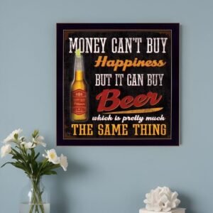 Money Cant Buy Happiness Black Framed Print Wall Art