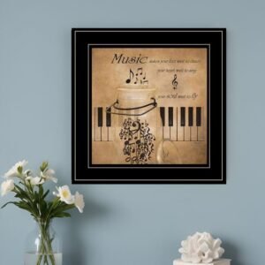 Music 2 Black Framed Print Wall Art