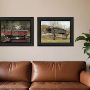 Set Of Two Bridges Black Framed Print Wall Art