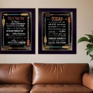 Set Of Two Arrows II Black Framed Print Wall Art