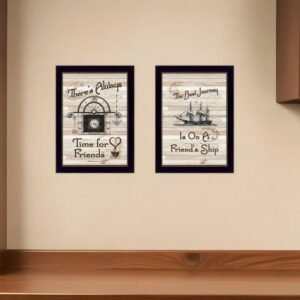 Set Of Two Friendship Journey 2 Black Framed Print Kitchen Wall Art