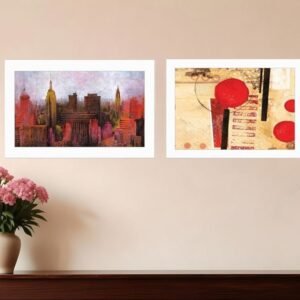 Set Of Two NYC Harmony 1 White Framed Print Wall Art