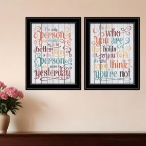Set Of Two The Only Person 2 Black Framed Print Wall Art