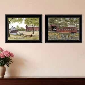 Set Of Two The Spring House 2 Black Framed Print Wall Art