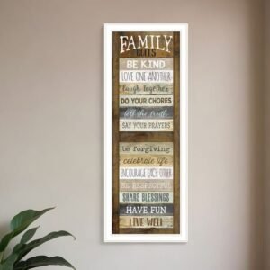 Family Rules Shutter 2 White Framed Print Wall Art
