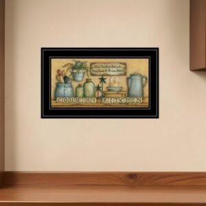 Country Kitchen 7 Black Framed Print Kitchen Wall Art