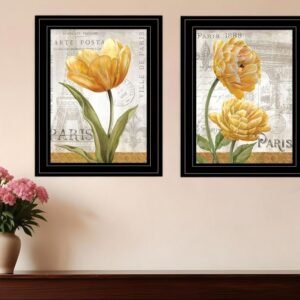 Set Of Two Paris 2 Black Framed Print Wall Art