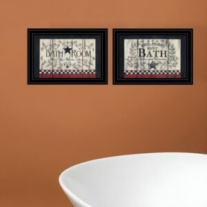 Set Of Two Hot Bath Black Framed Print Bathroom Wall Art