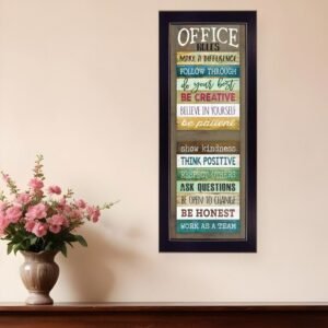 Office Rules 4 Black Framed Print Wall Art