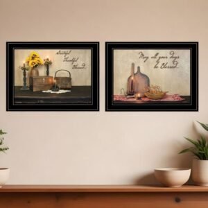 Set Of Two Twice Blessed 2 Black Framed Print Wall Art