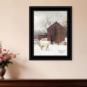 Winter Coat 2 Black Framed Print Wall Art