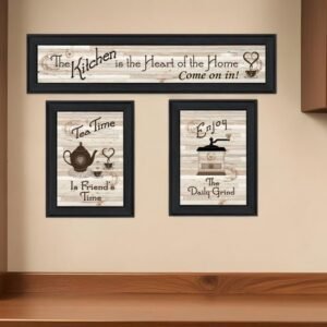 Set Of Three Kitchen Black Framed Prints Kitchen Wall Art
