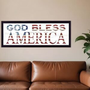 God Bless America 7 Black Framed Print Wall Art