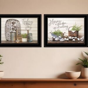 Set Of Two Choose Joy Black Framed Print Wall Art
