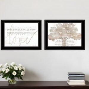 Set Of Two Love or In the Moment 1 Black Framed Print Wall Art