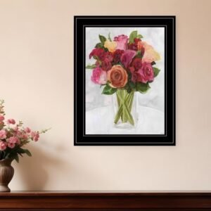 Vases with Flowers II 2 Black Framed Print Wall Art