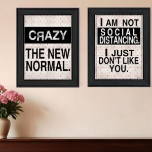 Set Of Two The New Normal Black Framed Print Wall Art