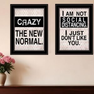 Set Of Two The New Normal Black Framed Print Wall Art