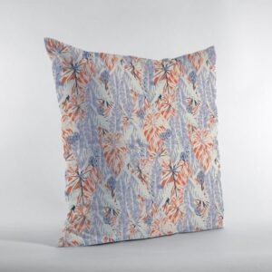 16" Orange Lavender Tropics Zippered Suede Throw Pillow