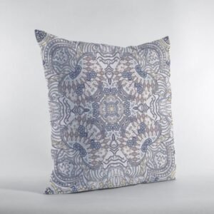 16 Yellow Gray Boho Ornate Zippered Suede Throw Pillow