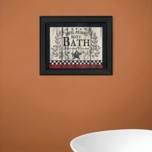 Hot Bath 10 Black Framed Print Bathroom Wall Art