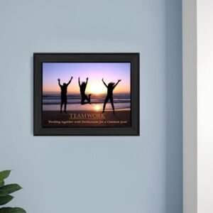 Teamwork Black Framed Print Wall Art