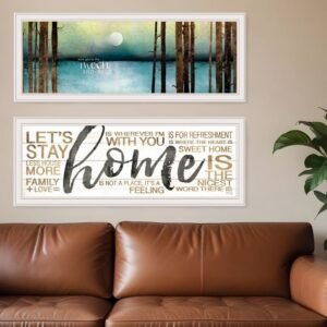 Set Of Two Love or Home 3 White Framed Print Wall Art