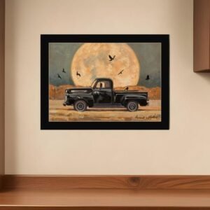 Harvest Moon 1 Black Framed Print Kitchen Wall Art