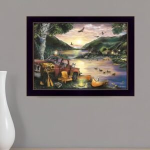 Lakefront Camping I 1 Black Framed Print Wall Art