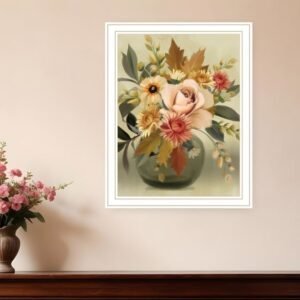 Autumn Bouquet 2 White Framed Print Wall Art