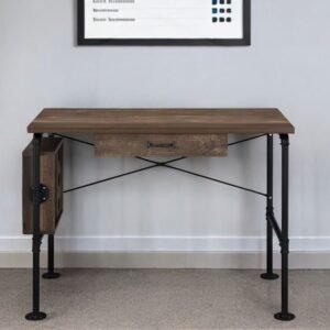 39" Brown and Black Writing Desk