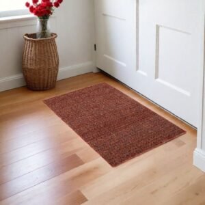 2' X 3' Red and Gold Geometric Power Loom Area Rug