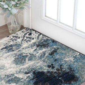 2' X 3' Gray Abstract Power Loom Area Rug