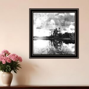 Lakeside Pines Black Framed Print Wall Art