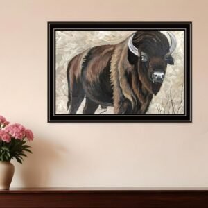 The Boss Bison Only Black Framed Print Wall Art