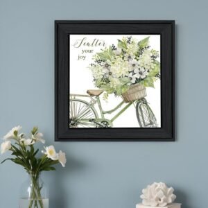 SCATTER YOUR JOY WITH FLOWERS Black Framed Print Wall Art