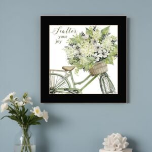 SCATTER YOUR JOY WITH FLOWERS Black Framed Print Wall Art
