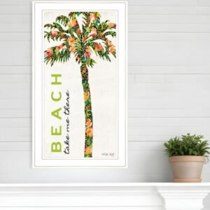 Beach Take Me There White Framed Print Wall Art