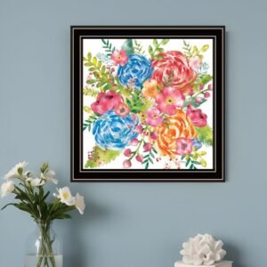 Spring Floral Black Framed Print Wall Art