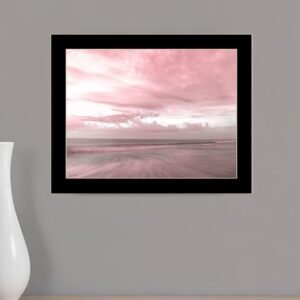 Pink Beach Emotions Black Framed Print Wall Art
