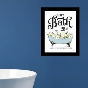 Hot Bath Black Framed Print Bathroom Wall Art