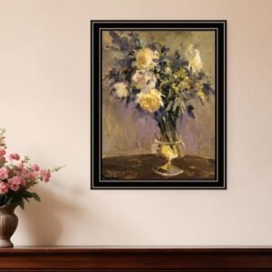 Evening Vase Black Framed Print Wall Art