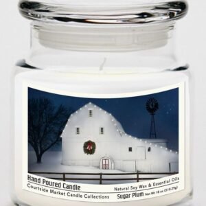 Courtside Market Christmas Night Candle Glass Jar with Glass Lid