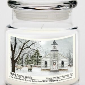 Courtside Market Merry Christmas Candle Glass Jar with Glass Lid