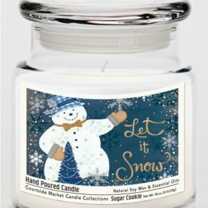 Courtside Market Let it's Snow Candle Glass Jar with Glass Lid